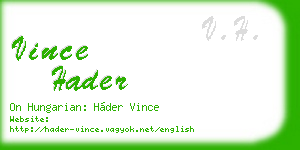 vince hader business card